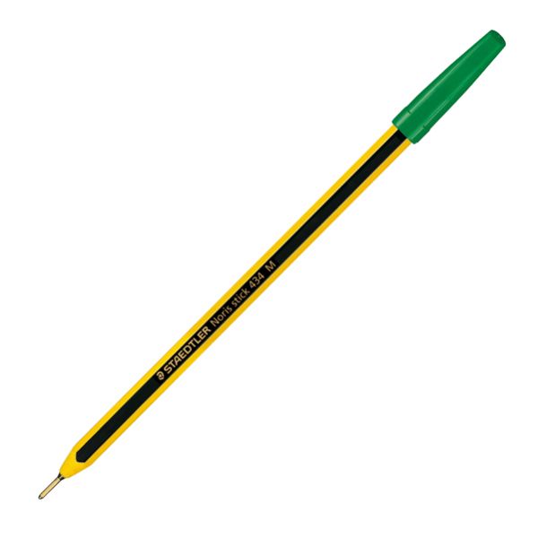 Penna a sfera Stick - Staedtler Noris Stick 434 - Punta media Fusto nero e  giallo Inchiostro BLU